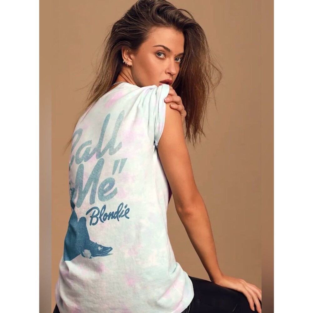 Daydreamer Blondie Call Me Graphic Tee M Pink Tie Dye Oversized Band Shirt